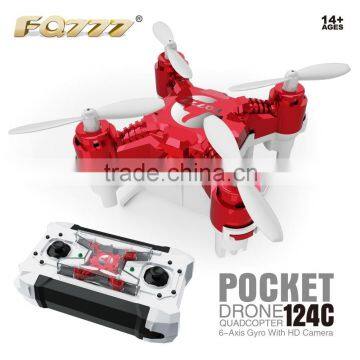 Top sellings toys FQ777124c with hd camera mini drone nano qudacopter 4CH 6 axis