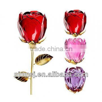 low price crystal glass rose wedding decoration or gifts return souvenirs flower