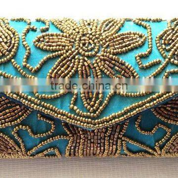 Wholesale prices Beautiful beads embroidered Purse Ethnic Clutch Women Handbag India