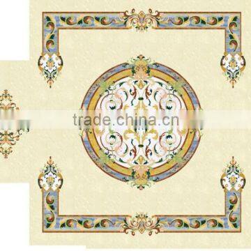 Elegant sauna floor decoration custom make water jet stone medallions