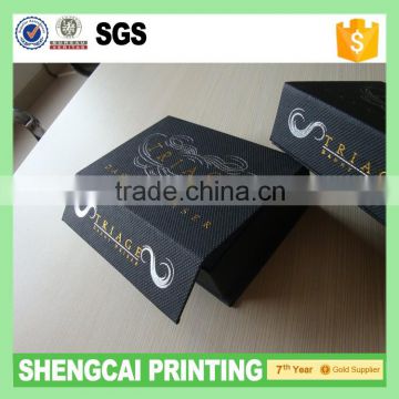 Magnetic closure matte black foldable paper packaging boxes