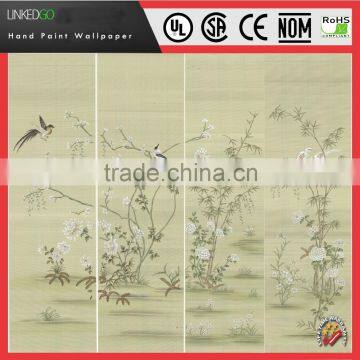 High Quality Chinese Hand-painted Silk Wallpaper for Hotel Home Interior Decoration photo-5
