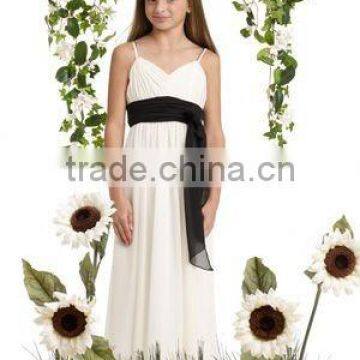 Black sash chiffon Junior bridesmaid dress 2011 bridesmaid dress manufacturer/factory 20365