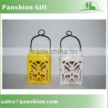 Pieced ceramic decorative camping lantern