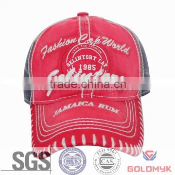 SGS certificate washed cap 3D puff embroidery caps and hats