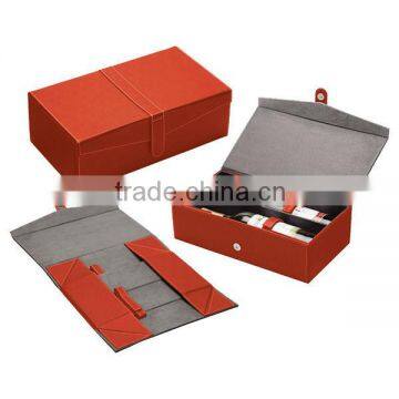 flat packaging cardboard wine packaging orange color wine box