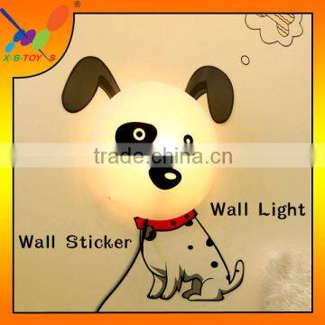 New design Lovely cartoon animal wall sticker lamp Hot sell DIY Style Creative Indoor Spotted dogs style Wall paper Light