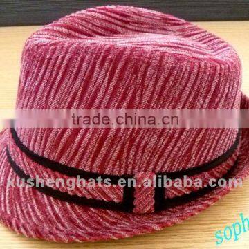 cotton fedora hat .lady cotton hat.hot sell hat. red fedora