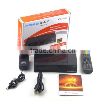 Original Freesat V7 Combo 1080P DVB-S2+T2 HD Satellite Receiver Support Powervu Biss Key 3G USB WIFI Youtube