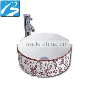 Fasion colour Bathroom design professional porcelain wash basins above washing machine