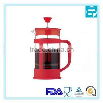 red French Press Coffee Maker with Thick Heat Resistant Glass