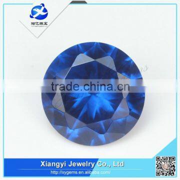 alibaba hot-selling diamond cut round shape lab created loose blue spinel