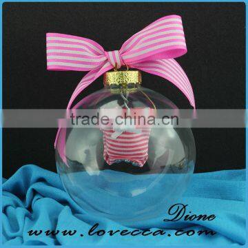 High quality clear glass christmas balls wholesale with cloth inside