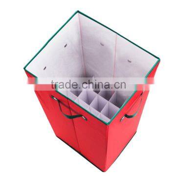 Christmas Paper Folding Storage Box, Christmas Storage Chest Box With Lid Red photo-5