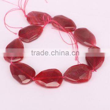 Full Strand Smooth Cracked Drop Red Agate Gemstone For DIY Necklace Bracelet Jewelry Making Beads