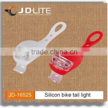 Colorful 2 led silicone strobe light on bike, flashing led light for bike bicycle