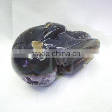 Natural Amethyst Crystal Quartz Points Carving Skull, Purple Crystal Quartz Skull for Sale photo-6