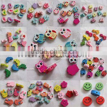 Factory Wholesale Mixed Color Animal Wooded Beads Wooden Animal Beads For Jewelry Making