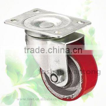 All Size Cast Iron Pu Wheel 75mm Furniture Hardware Caster Wheel photo-2