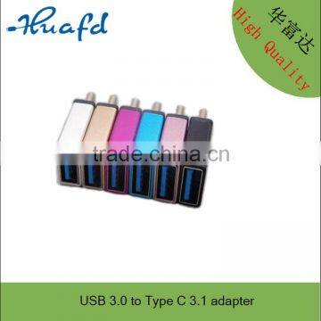 aluminum alloy aluminium alloy USB 3.1female Type C to USB 3.0 male OTG adapter