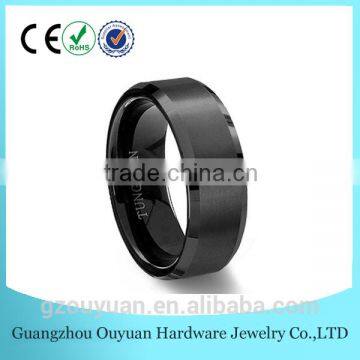 Factory New Men's Classic Black Tungsten Ring, Ouyuan Jewelry Best Selling Classic Black Tungsten Ring