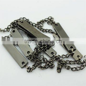 metal bag tag with chain