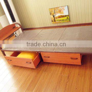Single Metal Bed With Wood Drawers