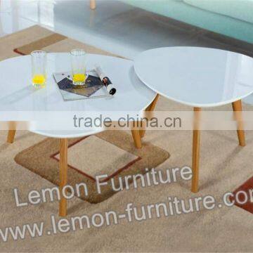 Shenzhen cheap white small round size coffee table,white conslole,white end table