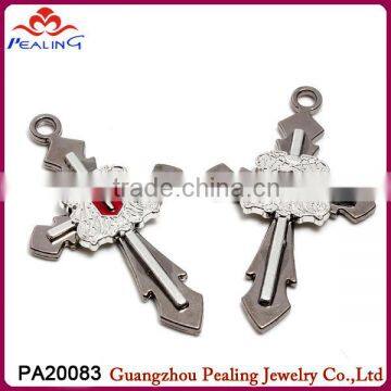 double cross stainless steel crystal stud pendants