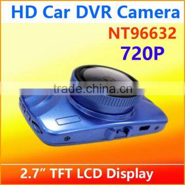 Shenzhen factory supply top quality 720P HD car dvr cam corder video camera recorder H264 with 2.7 inch TFT LCD display