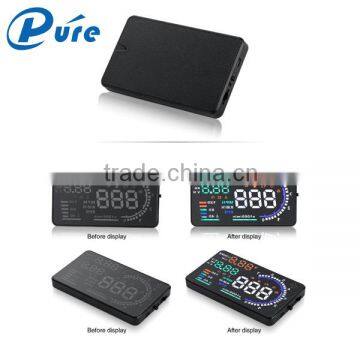5.5" Large Screen Car HUD Head Up Display OBD2 Interface Speed Alarm with Plug and Play