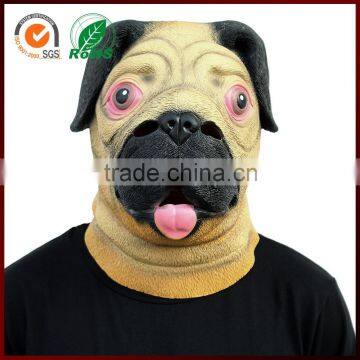 Halloween Horror Carnival Costume Pug Dog Rubber Animal Latex Mask