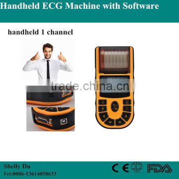 CE&ISO Price Single Channel Palm Handheld Human Use Electrocardiograph ECG Machine EKG Price with Software and Printer-EKG-80A