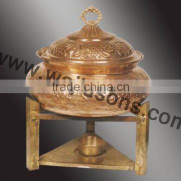 Brass Plated Rounded Base Chafing Dish for Sale | 2016 Metal Made High Quality Dish photo-4