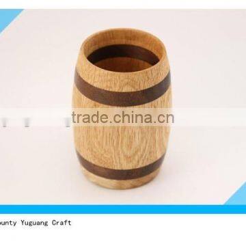 Small Pine Wooden Barrel for Packing Glass Candle Holder photo-3