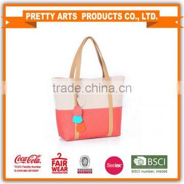 Women's Mixed Color Tote Shoulder Bag