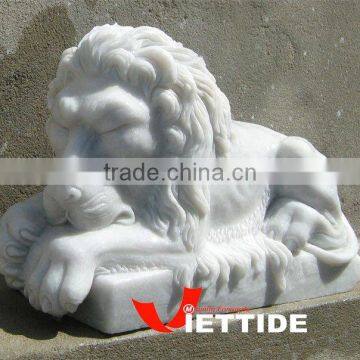 Sleeping Marble Lion Sculpture