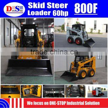 60hp Mini Skid Loader Price 800kg China Brand WECAN 800F Skid Steer Attachments