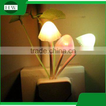 children plastic mini mushroom electric plug socket led sensor day night lamp light