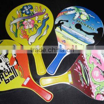 wooden beach racket/beach ball/cartoon beach racket