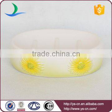 Beautiful Bathroom Toilet Ceramic Bath Set in Purple Sunflower Design photo-3