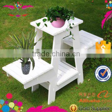 wood plastic indoor and outdoor flower display rack