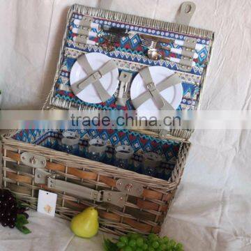 2017 handmade new style wholesale White wicker picnic basket for sale