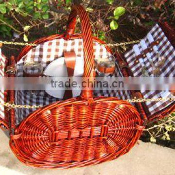 handmade luxury round wicker picnic basket with handle wholesale