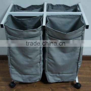 Store More 2 Bag Rolling Laundry Sorter Heavy-duty Laundry Hamper Cart