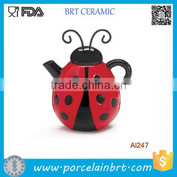 Lucky Ladybug Shaped Ceramic Teapot