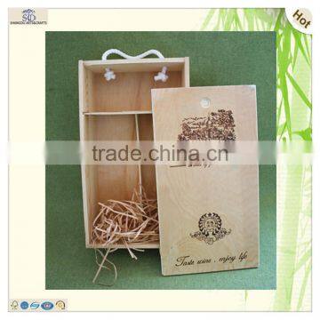 Packing 2 Bottles Slide Wood Beer Wine Box photo-3