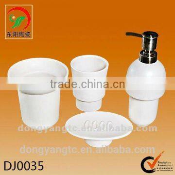 4psc White Custom Design Ceramic Bath Set, Bathroom Accessory Sanitary Set photo-4