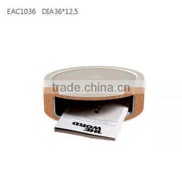 Round Wood Trim Side Opening Concrete Storage Container photo-2