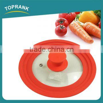 Custom Size Color Kitchen Cooking Lids Universal Silicone Edge Glass Pot Lid photo-4